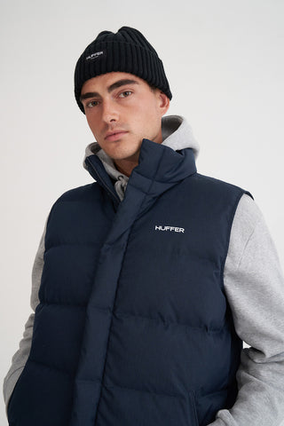 MENS HUFFER PUFFER VEST HRGBONE NAVY