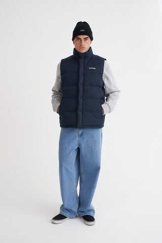 MENS HUFFER PUFFER VEST HRGBONE NAVY