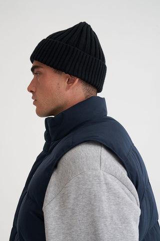 MENS HUFFER PUFFER VEST HRGBONE NAVY