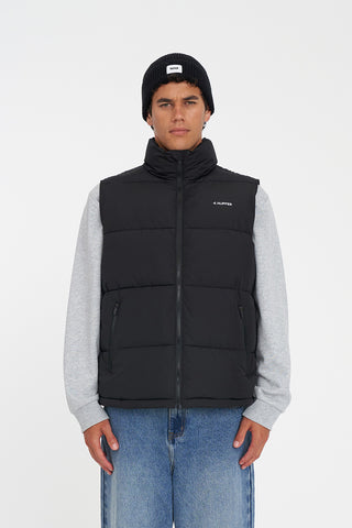 MENS HFR TRACK PUFFER VEST BLACK