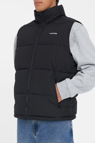 MENS HFR TRACK PUFFER VEST BLACK