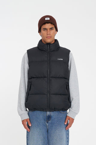 MENS RIDER PUFFER VEST BLACK