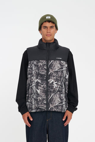 MENS RIDER PUFFER VEST WOODHILL/BLK