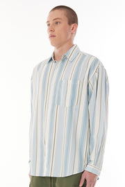 BLUE LINES CUBE SHIRT CHILL BLUE
