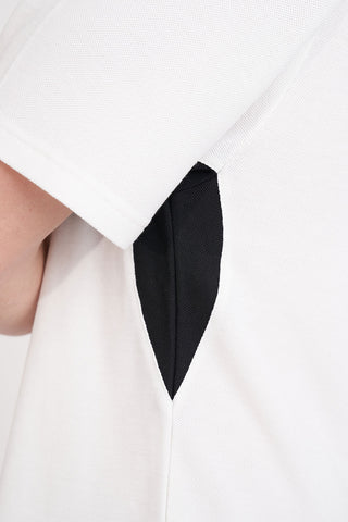 MENS PIQUE PANEL SS POLO CHALK/BASALT