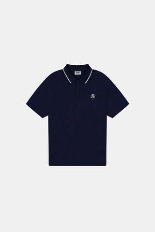 MENS CHECK PAR SS POLO NAVY