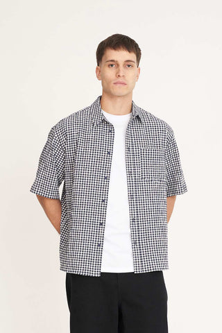 CROSBY SS SHIRT NAVY/WHITE