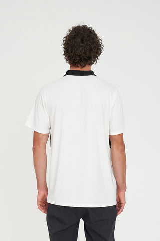 TECH LINE SS POLO CHALK/BLACK