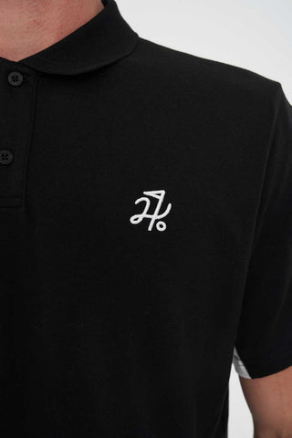 TECH PANEL SS POLO BLACK/CHALK