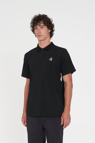 TECH PANEL SS POLO BLACK/CHALK