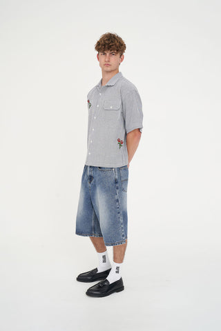 STRIPE COSTA SHIRT/MONNANI CHARCOAL