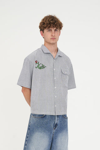 STRIPE COSTA SHIRT/MONNANI CHARCOAL