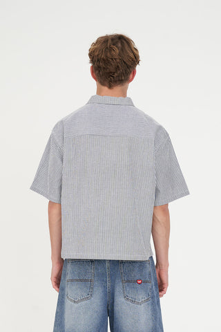 STRIPE COSTA SHIRT/MONNANI CHARCOAL