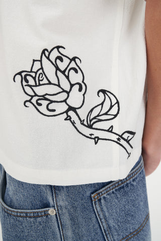 COSTA CROP SHIRT/MONNANI CHALK
