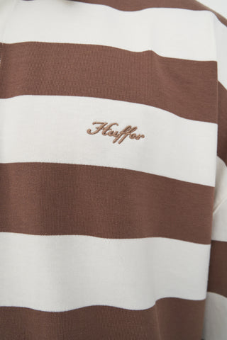 STRIPE BOX SS RUGBY WALNUT/CHALK