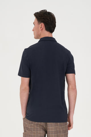 MENS TECH ZIP POLO NAVY