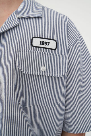 STRIPE COSTA SHIRT DENIM BLUE