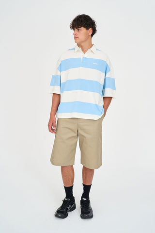 STRIPE BOX SS RUGBY BAY BLUE/CHALK