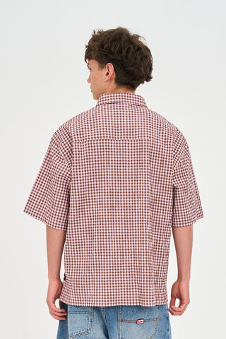 CROSBY SS SHIRT COCOA/PINK