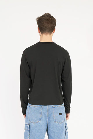 BASIC CROP LS TEE 220 BLACK