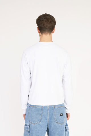BASIC CROP LS TEE 220 WHITE