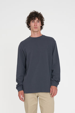 WAFFLE LS SUP TEE ASPHALT