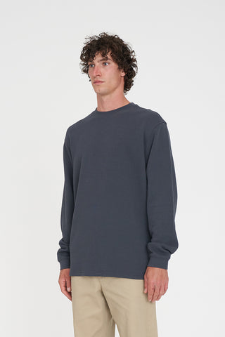 WAFFLE LS SUP TEE ASPHALT