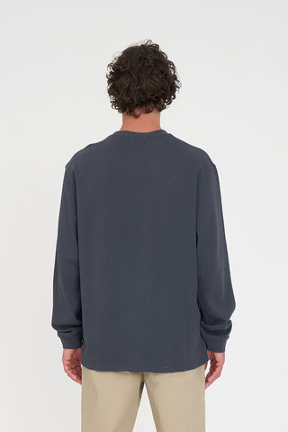 WAFFLE LS SUP TEE ASPHALT