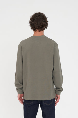 WAFFLE LS SUP TEE KHAKI