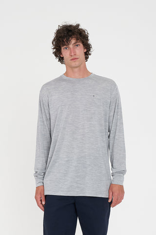 MERINO LS SUP TEE GREY MARLE