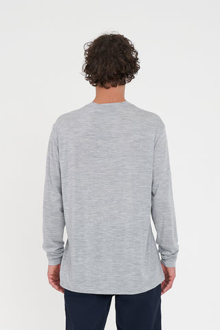 MERINO LS SUP TEE GREY MARLE