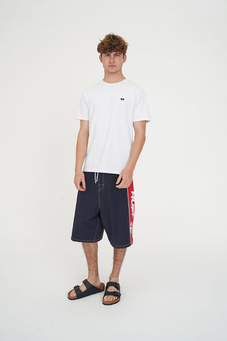BOARD SHORT FIXED WAIST NAVY/RED