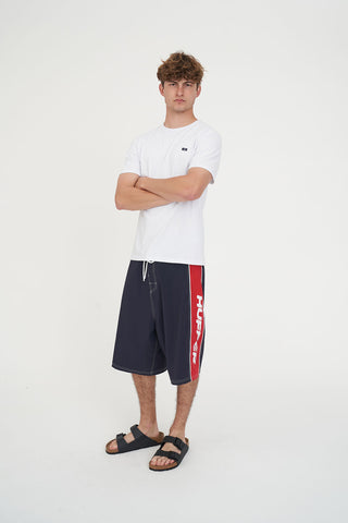 BOARD SHORT FIXED WAIST NAVY/RED