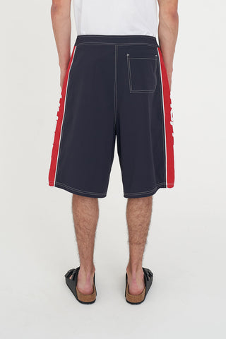 BOARD SHORT FIXED WAIST NAVY/RED