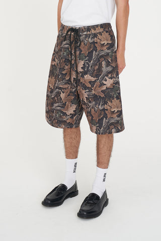 CAMO BOARD SHORT FIXED WAIST BROWN