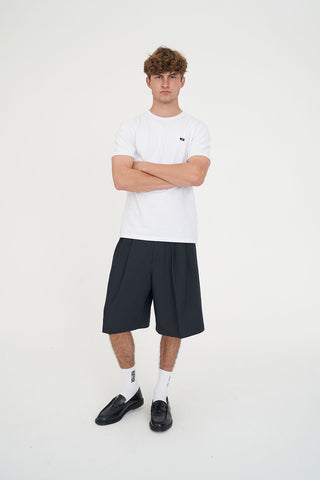 PLEATED BAGGY SHORT NAVY