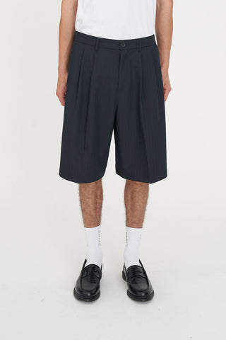 PLEATED BAGGY SHORT NAVY