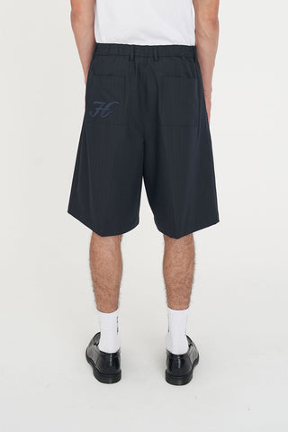 PLEATED BAGGY SHORT NAVY