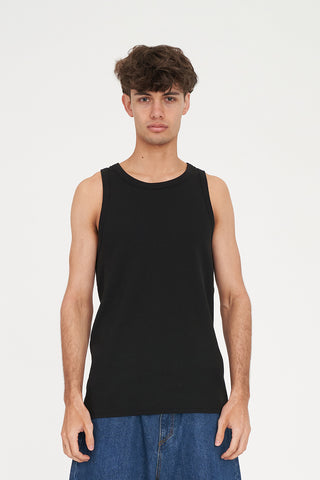 MENS RIB TANK BLACK