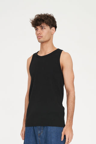 MENS RIB TANK BLACK