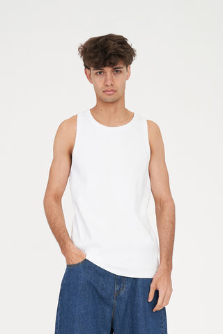 MENS RIB TANK WHITE
