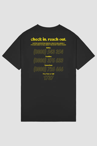 MENS SUP TEE/REACH OUT BLACK