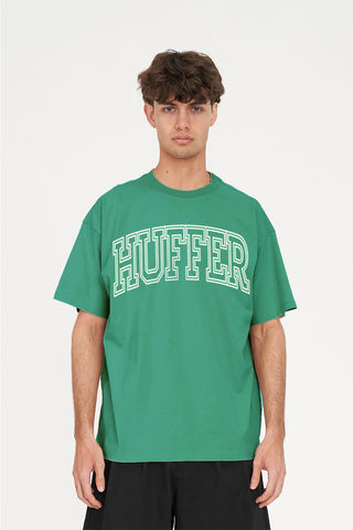 BLOCK TEE/LINED PALM GREEN