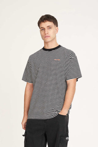 STRIPE BLOCK TEE BLACK/CHALK