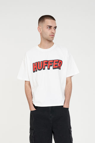 BLOCK CROP TEE 220/POSTED CHALK/RED