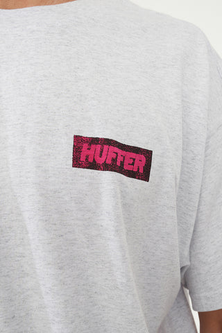 BLOCK CROP TEE 220/STAMPED SILVER M