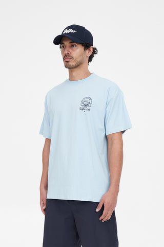 MENS BLOCK TEE 220/ZERO PUTTS ICE BLUE