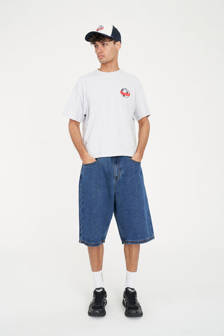 BLOCK CROP TEE/AIRHUFFER SILVERMARLE