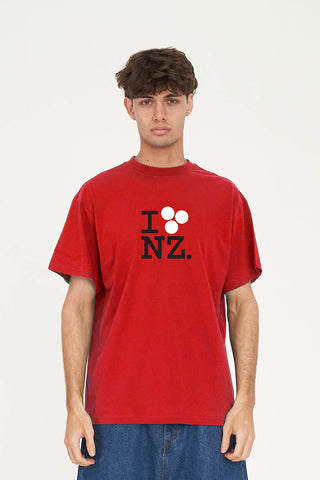 MENS SUP TEE/3-BALL NZ RED
