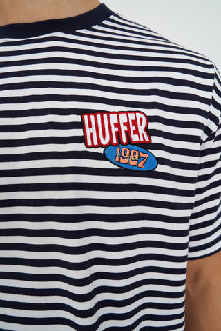 STRIPE BLOCK TEE/TWIST NAVY/WHITE